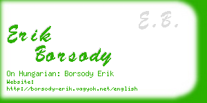 erik borsody business card